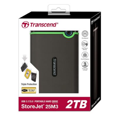 Transcend StoreJet 2TB External Hard Drive USB 3.1 25M3
