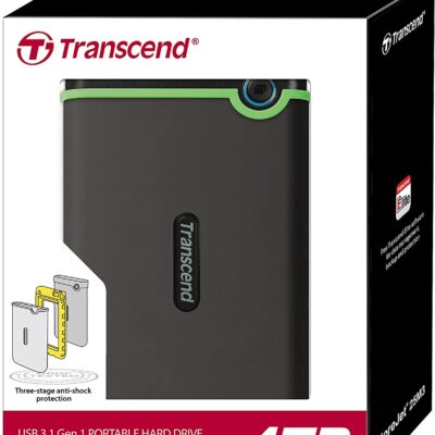 TRANSCEND StoreJet 25M3 Hard Disk 4TB, USB 3.1 External Hard Drive