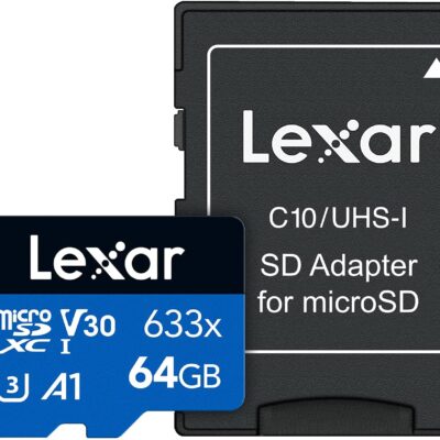 Lexar High-Performance 633x 64GB micro SDXC UHS-I Card w/ SD Adapter