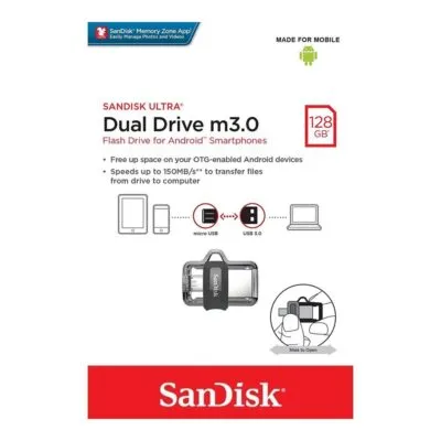 SanDisk 128GB Ultra Dual Drive m3.0 for Android Devices and Computers