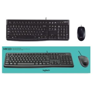 Logitech MK120 Wired USB Keyboard Mouse Desktop Combo