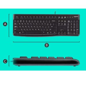 Logitech MK120 Wired USB Keyboard Mouse Desktop Combo