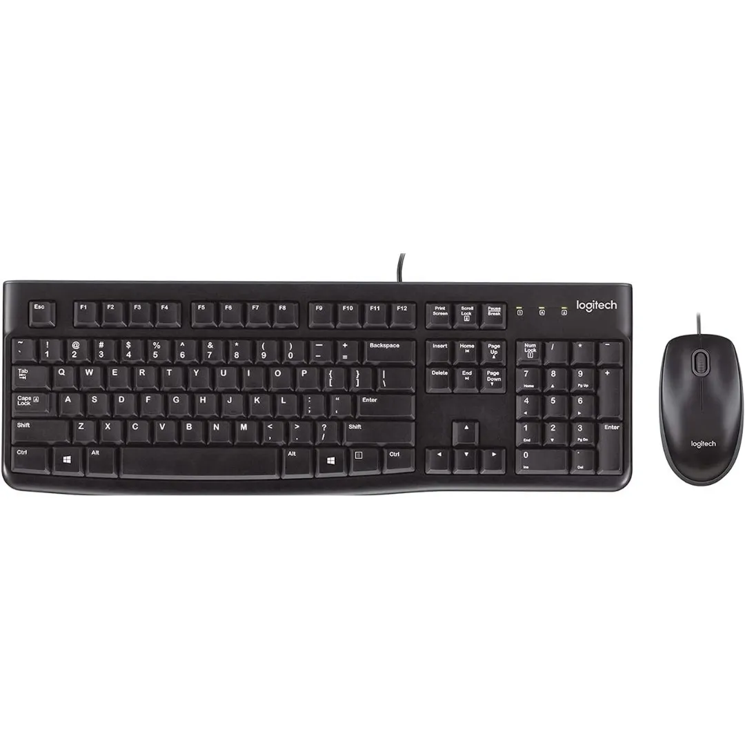 Logitech MK120 Wired USB Keyboard Mouse Desktop Combo