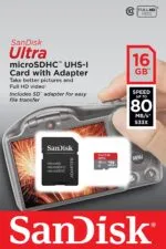 SanDisk ULTRA Micro SDHC Card 16GB 80MB/s Class 10 UHS-I + Adapter