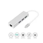 Type C Hub With 3.0 USB Ports And Gigabit Ethernet Rj45 Lan Port