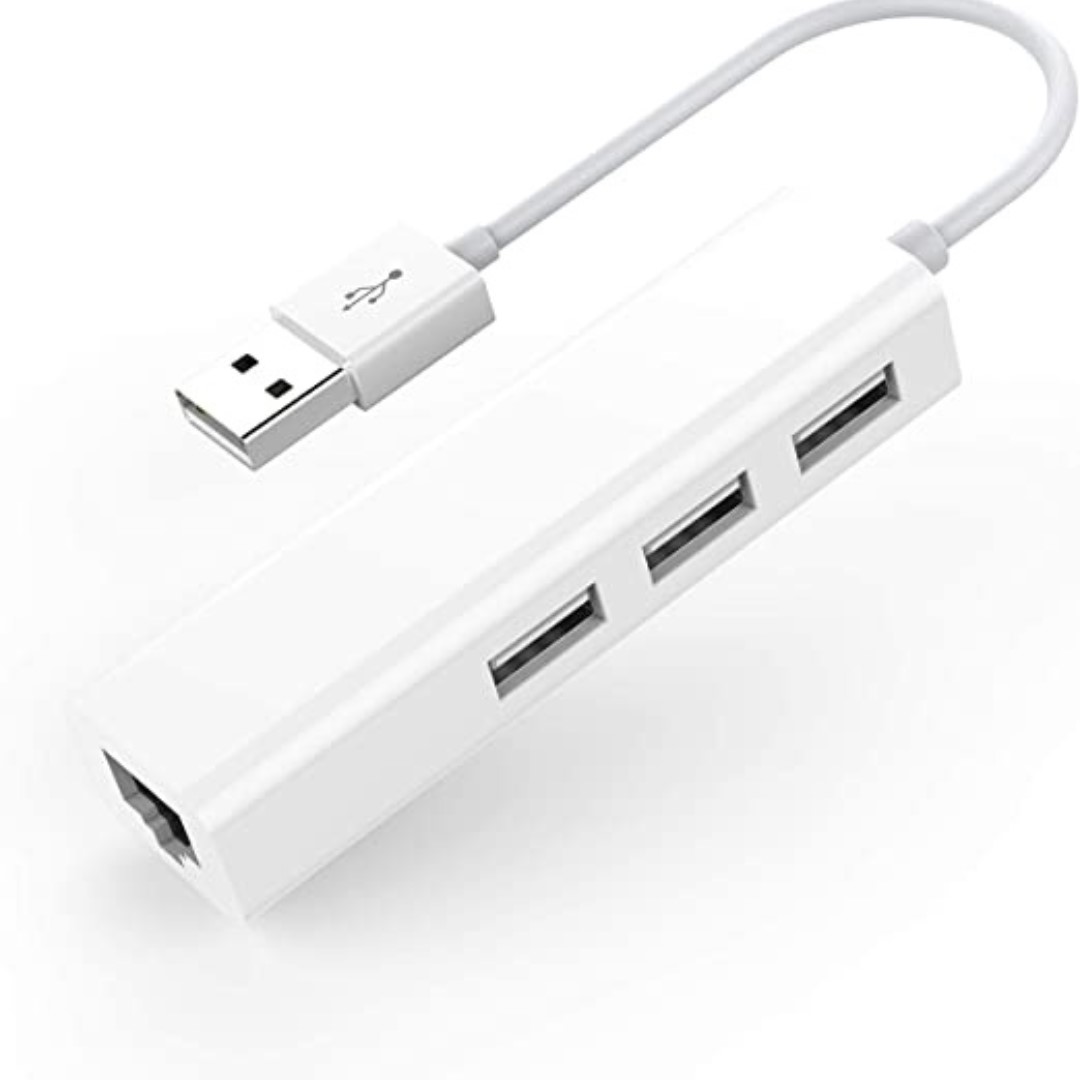 USB 3.0 to Ethernet Adapter,ABLEWE 3-Port USB 3.0 Hub with RJ45 10