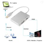USB 3.0 To HDMI/DVI-I/VGA Adapter Multi Port Video Display Converter 1080p HD Cable - Image 2