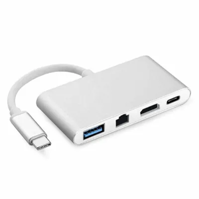 USB C to HDMI 4K+Gigabit Ethernet (RJ45 Port)+USB 3.0 USB 3.1 Type C Adapter
