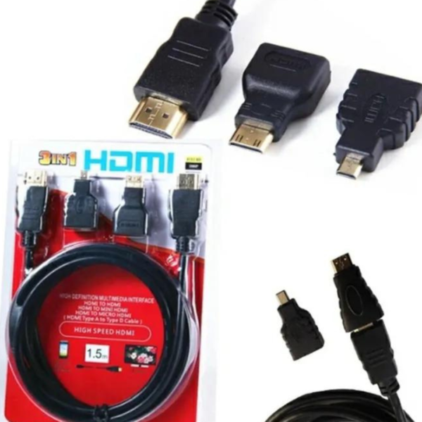 HDTV 3 In 1 High Speed HDTV Cable - 1.5M