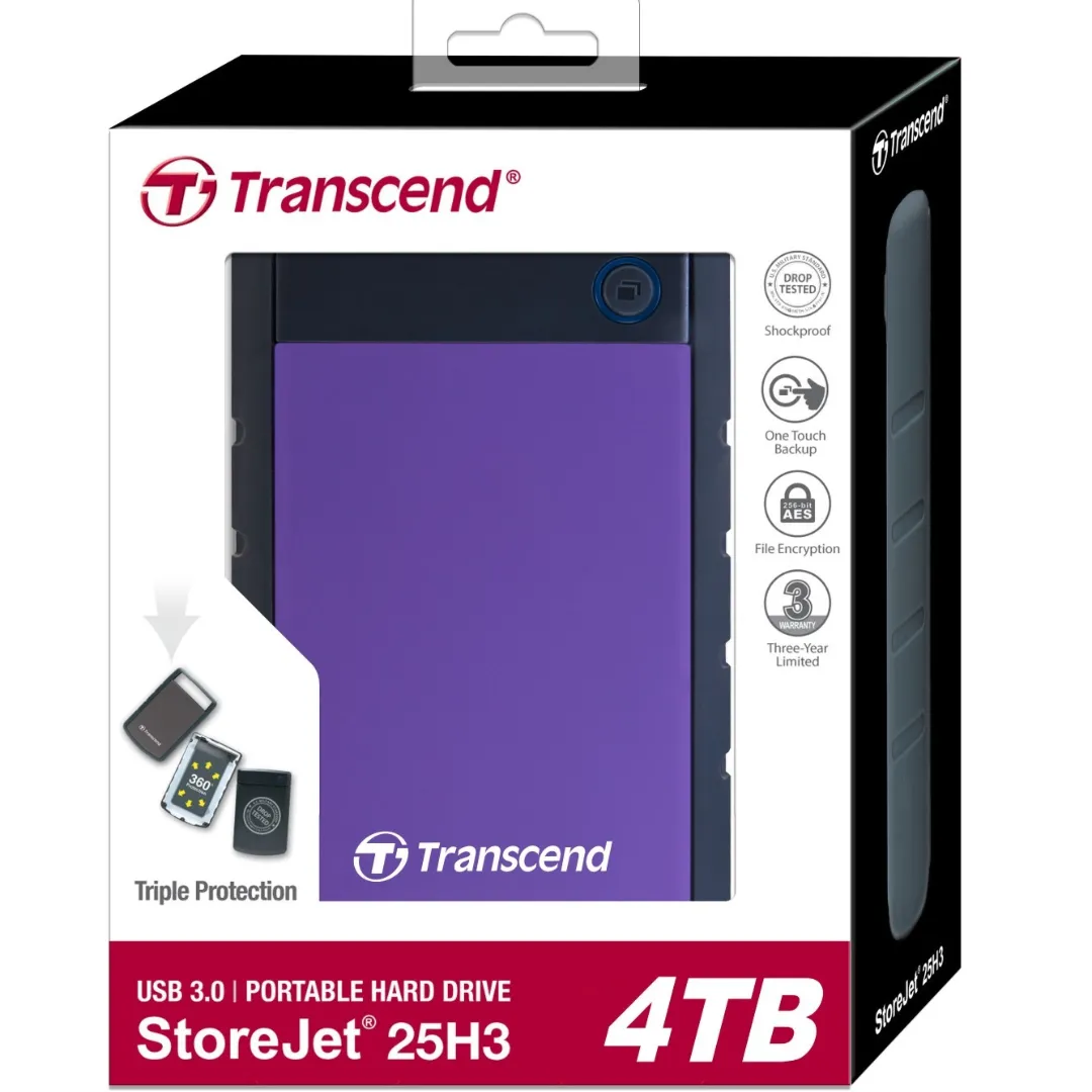 4TB Transcend Store Jet 25H3 2.5-inch USB3.0 Portable Hard Drive