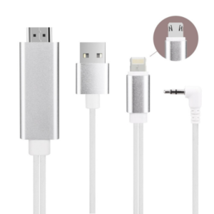 Digital AV Cable 2 in 1 Micro B & USB - C (Silver)