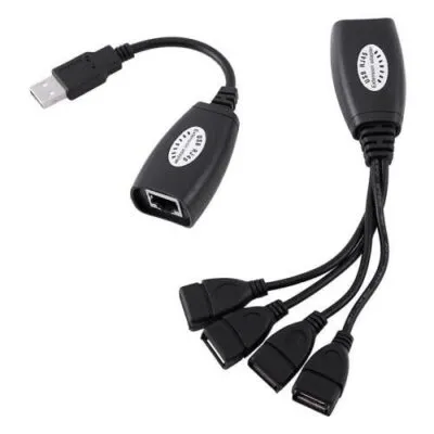 USB Male to RJ45 Extension Adapter Up to 150ft