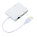 USB 3.0 To HDMI/DVI-I/VGA Adapter Multi Port Video Display Converter 1080p HD Cable