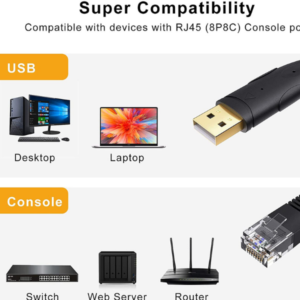 USB Console to RJ45 Ethernet LAN Rollover Cable Switch