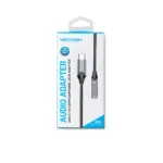 VENTION USB-C MALE TO 3.5MM MALE CABLE 1M GRAY ALUMINUM ALLOY TYPE