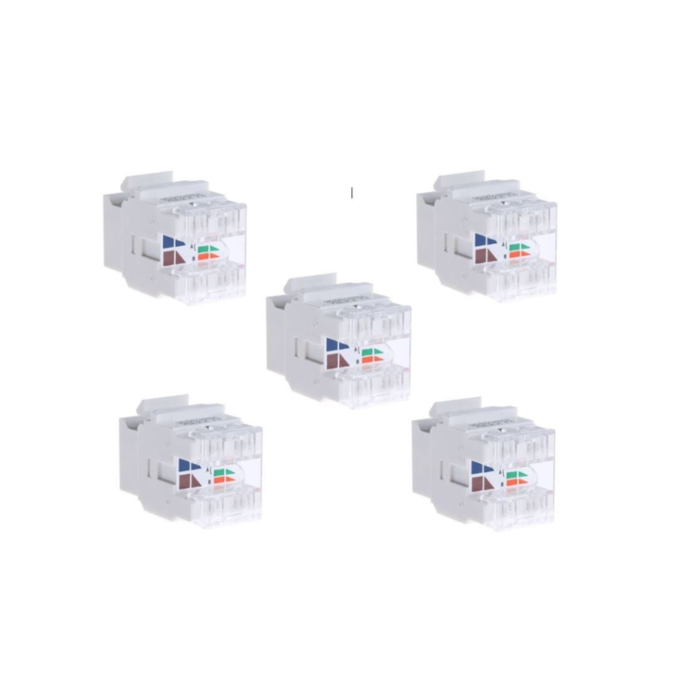 Vention Cat.6 UTP 180 Degree Keystone Jack White