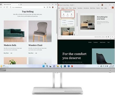 Lenovo L27e-40 27" FHD Monitor, Cloud Grey Color, Connectivity : 1 VGA, 2 HDMI 1.4