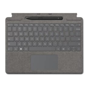 ere are some additional unique ways to describe the Microsoft Surface Pro Signature Keyboard with Microsoft Surface Slim Pen 2 in Platinum: A power duo for productivity and creativity A seamless extension of your Surface Pro 8 The perfect keyboard and pen combo for the modern professional A must-have accessory for the Surface Pro 8 A luxurious and stylish keyboard and pen combo The perfect way to take your Surface Pro 8 to the next level