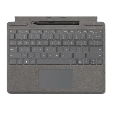ere are some additional unique ways to describe the Microsoft Surface Pro Signature Keyboard with Microsoft Surface Slim Pen 2 in Platinum: A power duo for productivity and creativity A seamless extension of your Surface Pro 8 The perfect keyboard and pen combo for the modern professional A must-have accessory for the Surface Pro 8 A luxurious and stylish keyboard and pen combo The perfect way to take your Surface Pro 8 to the next level