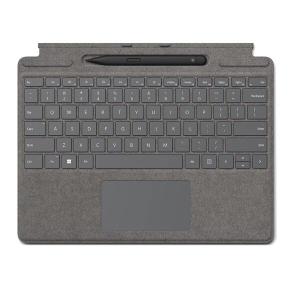 ere are some additional unique ways to describe the Microsoft Surface Pro Signature Keyboard with Microsoft Surface Slim Pen 2 in Platinum: A power duo for productivity and creativity A seamless extension of your Surface Pro 8 The perfect keyboard and pen combo for the modern professional A must-have accessory for the Surface Pro 8 A luxurious and stylish keyboard and pen combo The perfect way to take your Surface Pro 8 to the next level