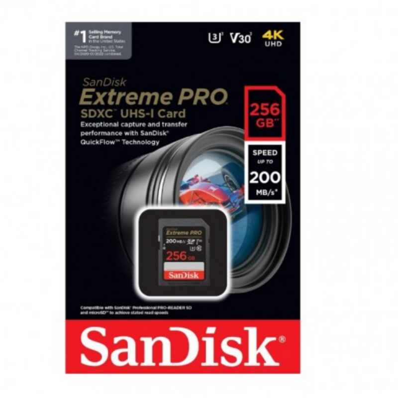 SanDisk Extreme PRO 256GB SDXC UHS-I Card 200 MB/s