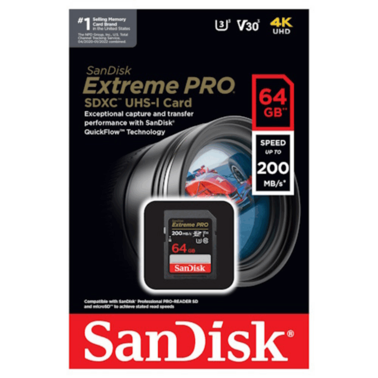 SanDisk Extreme PRO 64GB SDXC UHS-I Card 200 MB/s