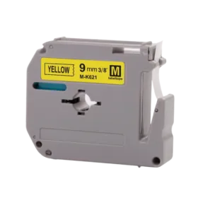 Brother M-K621 Black on Yellow 9mm Non-Laminated Label Tape