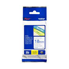 Brother TZE-243 Blue on White 18mm Laminated Label Tape