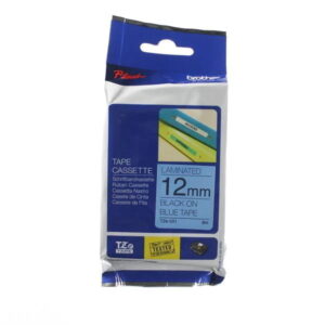 Brother TZE-531 Black on Blue 12mm Laminated Label Tape