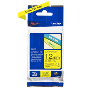 Brother TZE-631 Black on Yellow 12mm Laminated Label Tape