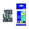 Brother TZE-721 Black on Green 9mm Laminated Label Tape