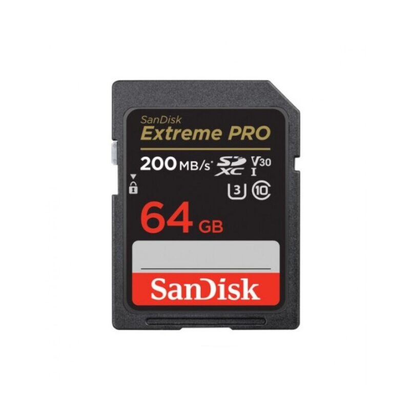 SanDisk 64GB Extreme PRO (200MB/s) UHS-I SDXC Memory Card (Class 10)