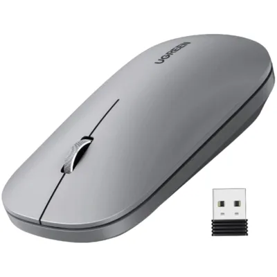 UGREEN Portable Wireless Mouse (Without Battery) - Grey