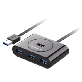 UGREEN USB-A 3.0 4-Port Hub with USB-C & USB-A 2-in-1 interface 1M Black