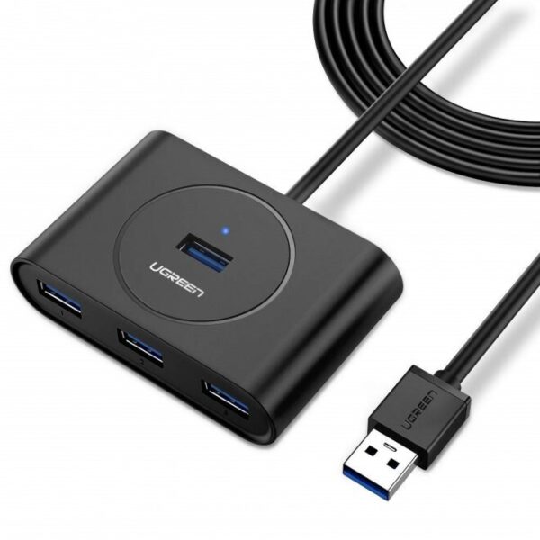 UGREEN USB C USB A 3.0 to 4 Port Hub 1M Black