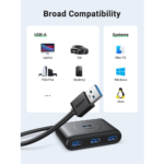 UGREEN CR113 USB 3.0 4-port USB Hub 5 Gbps Data Transfer - Grey