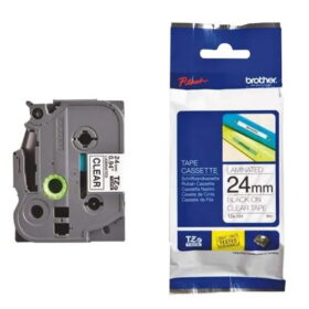 Brother TZE-151 Black on Clear 24mm Laminated Label Tape