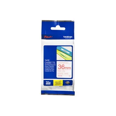 Brother TZE-262 Red on White 36mm Laminated Label Tape