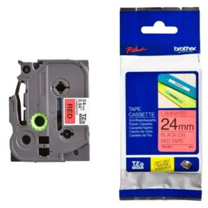 Brother TZE-451 Black on Red 24mm Laminated Label Tape