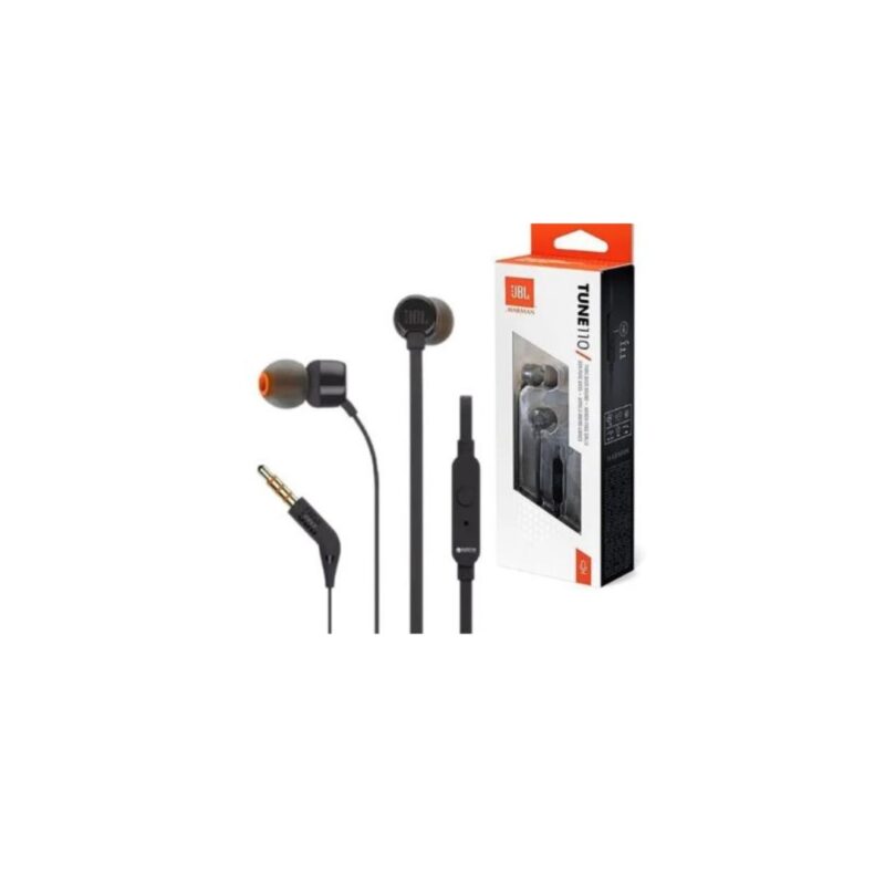 JBL Tune 110 Wired In Ear Headphones - Black