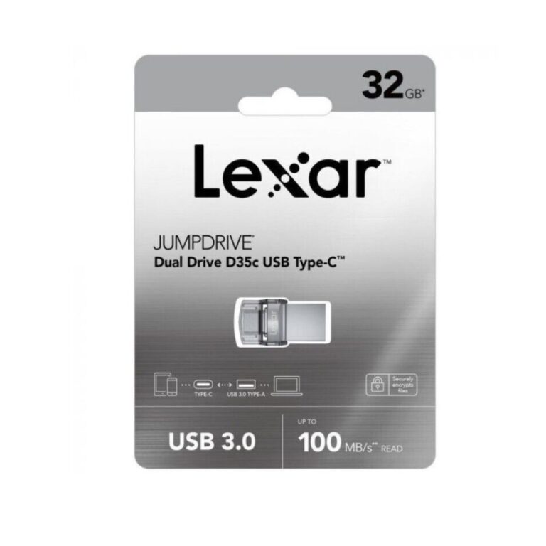 Lexar JumpDrive Dual Drive D35c USB 3.0 Type-C 32GB USB Flash Drive