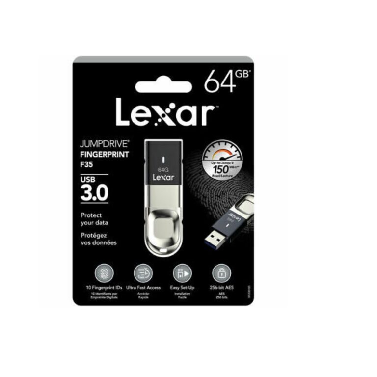 Lexar JumpDrive Fingerprint F35 USB 3.0 64 GB Flash Drive