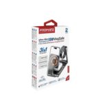 PROMATE Ultra-Slim Transparent Foldable 15W MagSafe Wireless Charging Station-AuraFold-Trio