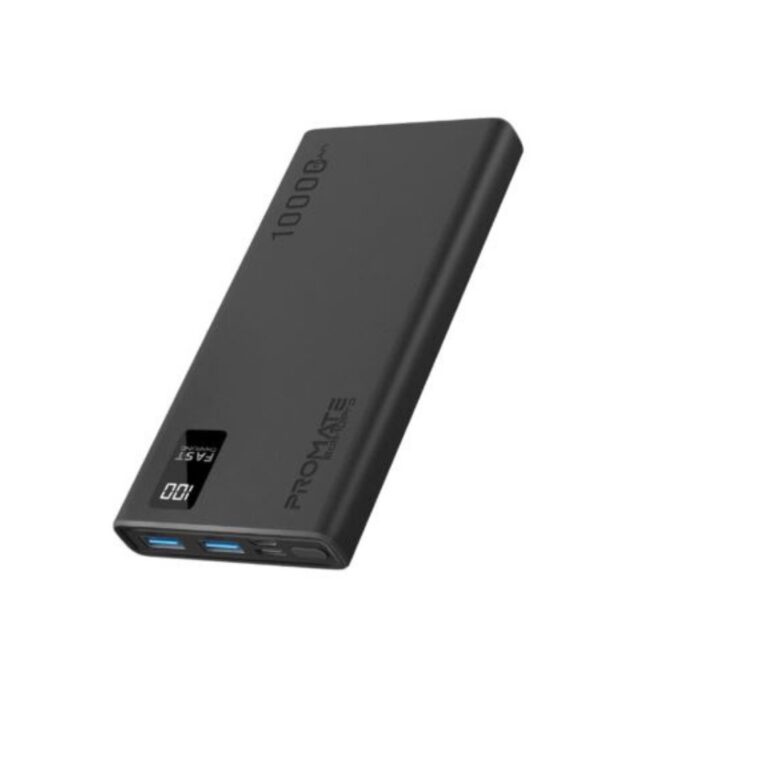 Promate 10000mAh Ultra Slim Compact Smart Charging Power Bank (BOLT-10PRO)