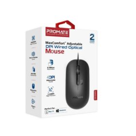 Promate CM-2400 MaxComfort™ Adjustable DPI Wired Optical Mouse