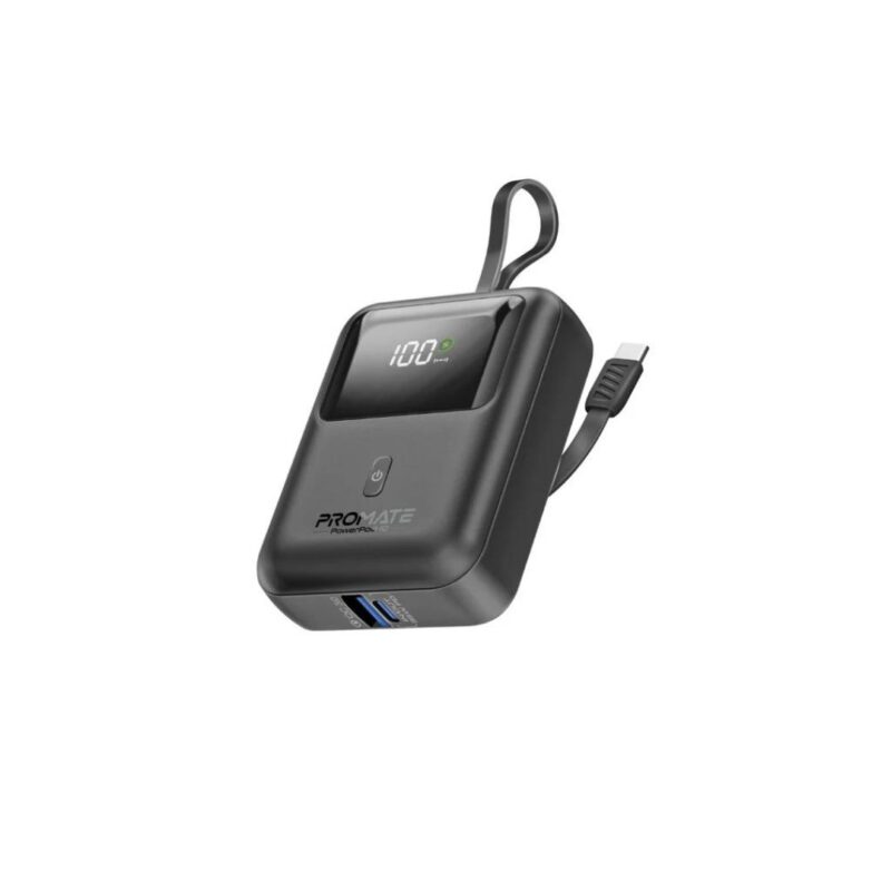 Promate PowerPod 10 USB-C Portable Charger High-Capacity 10000mAh 35W