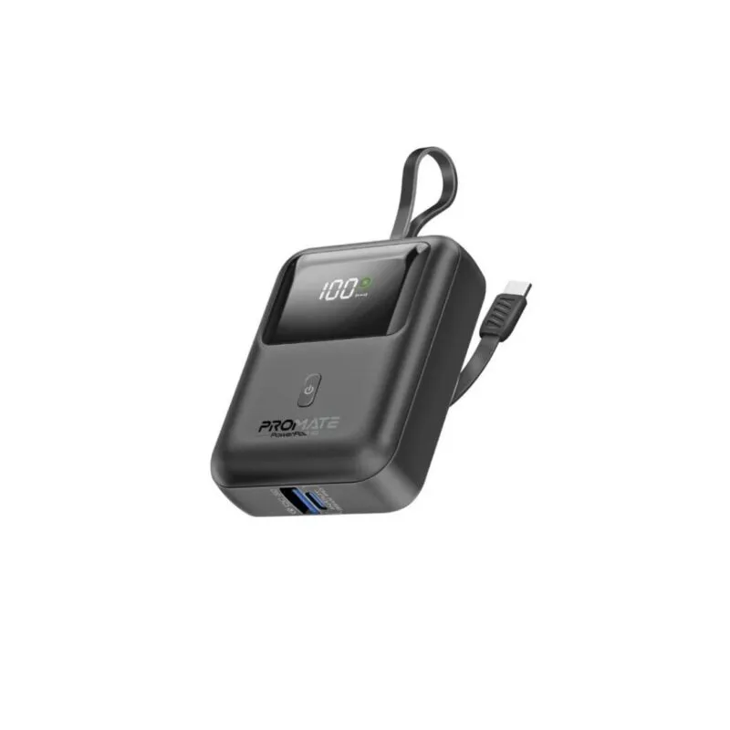 Promate PowerPod 10 USB-C Portable Charger High-Capacity 10000mAh 35W