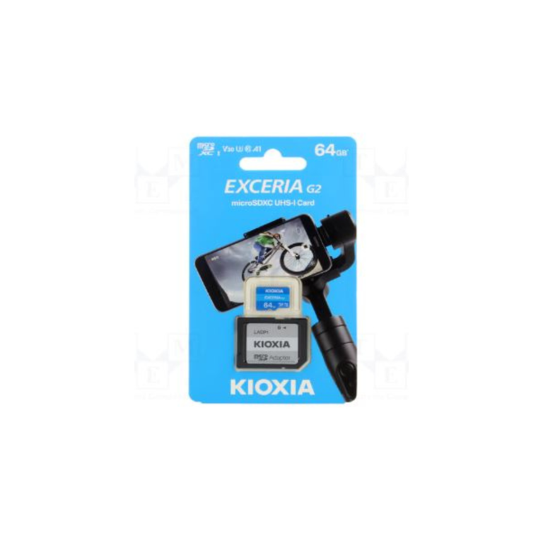 Kioxia Exceria G2 64GB MicroSDHC card, U3, V30, A1, 100MB/s