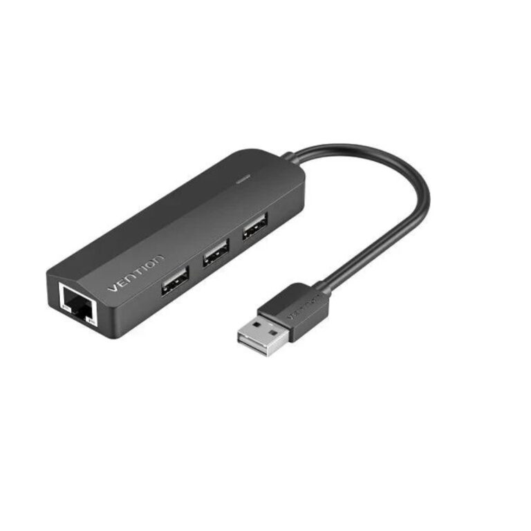 Vention 3 PORTS USB 2.0 HUB 0.15M with LAN Black