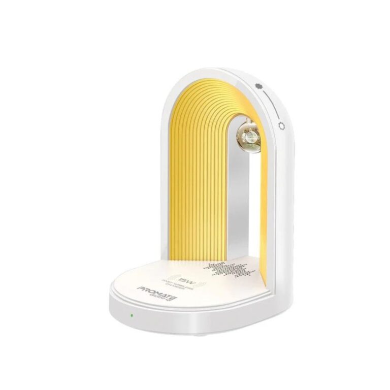 Promate 3-in-1 Multifunctional LED Lamp Bluetooth Speaker w/ 15W Wireless Charger